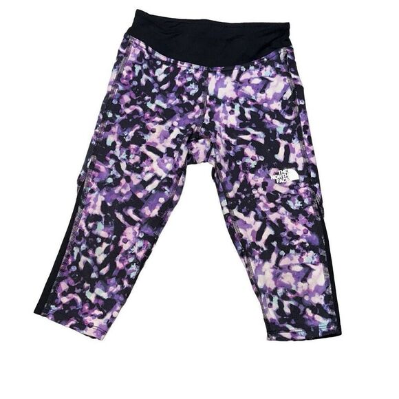 The North Face Girl’s Pulse Capri size small (7/8)  in purple + black - Picture 1 of 7